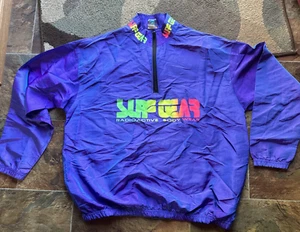 VTG Surf Gear Radioactive Body Wear Iridescent Pullover Jacket 1/4 zip Unisex - Picture 1 of 6