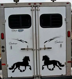 Friesen Pferde Aufkleber OS 147 12" Pferd Decals Zugpferd 2 Decal Set - Bild 1 von 1