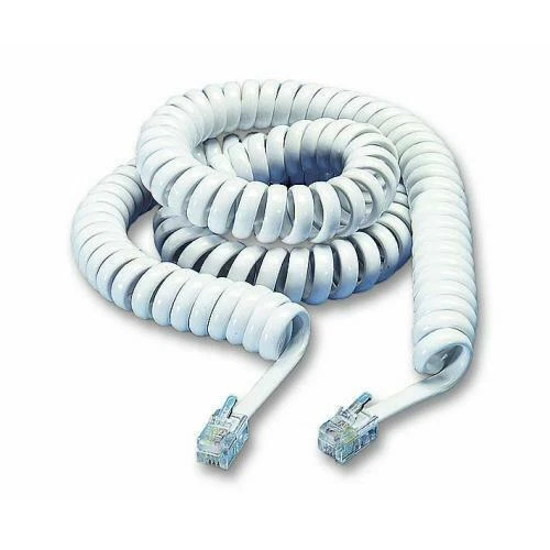 BT Decor 2200 2500 2600 Replacement Curly Coiled Telephone Handset Cord White - Image 1 of 1