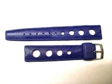 Vintage Strap blue rubber Watch Band 18mm Tropical style NOS Diver Strap