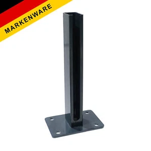 Bodenplatten für Zaunpfosten 60x40mm Doppel-Stab Matten Zaun Adapter Fussplatte - Bild 1 von 25