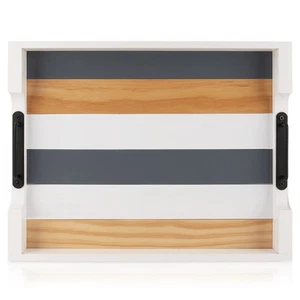 Serving Tray Wooden with Handle for Ottoman, Rustic Rectangle Coffee Tray for... - Picture 1 of 7