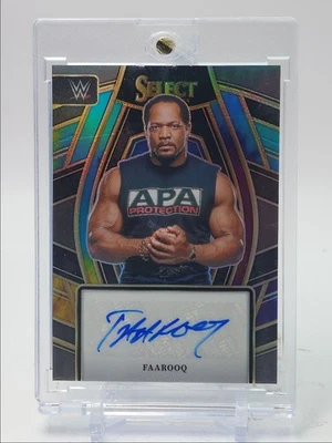 FAAROOQ 2024 SELECT WWE SIGNATURES TIE-DYE PRIZM LEGENDS AUTO /25 Q4917 - Image 1 of 2