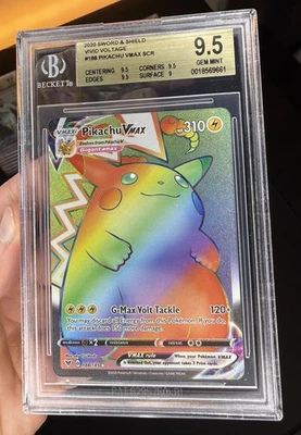 2020 Pokémon Rainbow Pikachu Vmax SR Vivid Voltage 188/185 - BGS 9.5 💎 - Image 1 of 3