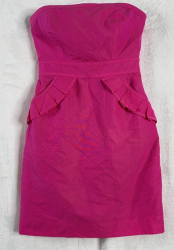 VETEMENTS Abito J Crew rosa caldo flamenca senza spalline seta cocktail donna 00