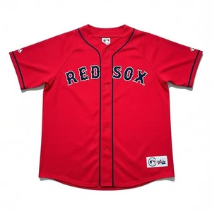 Boston Red Sox Majestic Baseball Trikot Herren L rot schwarz Vintage genäht MLB - Bild 1 von 8