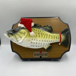 Vintage Big Mouth Billy Bass Singing Fish 1999 Gemmy Christmas Hat Wall Decor Pl - Picture 1 of 12