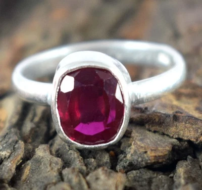 7.80 CT Naturale Cuscino Burma Rosso Rubino Gemma Certificato Ultimo Design Ring - Immagine 1 di 4