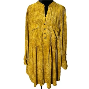 Cocomo Top Damen Größe 2XL Senf 3/4-Rollriegelärmel Biesen Knöpfe Büro - Bild 1 von 7