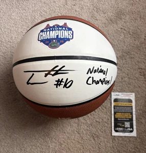 Thomas Haugh Signed Florida Gators National Championship Logo Basketball JSA COA - Picture 1 of 5