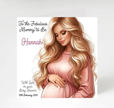 VALERIES PRINT Personalised Baby Shower Card for Friend, Mum to be, Granddaughter, Sister