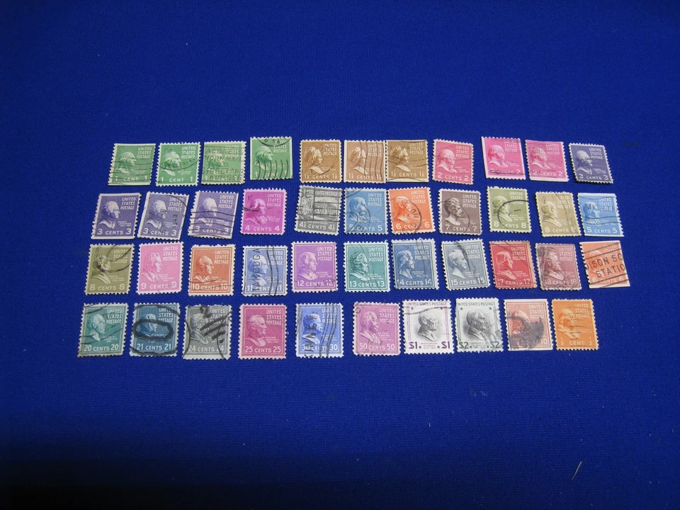 US Stamp 1938 Presidential Series Set - Cancelled - Off Paper - 43 Different - Image 1 of 1