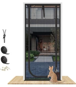 Heavy Duty Cat Pets Mosquito Proof Screen Curtain Door with Bilateral Zipper - Picture 1 of 8