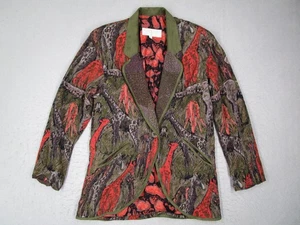 Vintage Platinum Dorothy Schoelen Jacket Women P Multicolored Button Up Animals - Picture 1 of 10