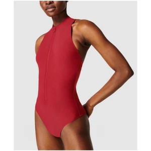 Sweaty Betty Women’s Sz S NWT Red Zip Front Swimsuit One Piece Vista - Picture 1 of 12
