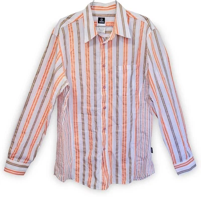 Vintage Versace 90s Stripe Button Shirt Size L - Image 1 of 4