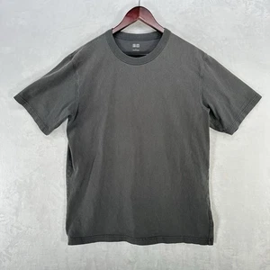 Camisa Uniqulo Para Hombres Grande Gris Oscuro Cuello Redondo Camiseta en Blanco Algodón Manga Corta - Imagen 1 de 10