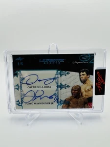 2024 Leaf Ultimate Sports Oscar De La Hoya/Floyd Mayweather Jr. - Dual Auto /5 - Picture 1 of 2