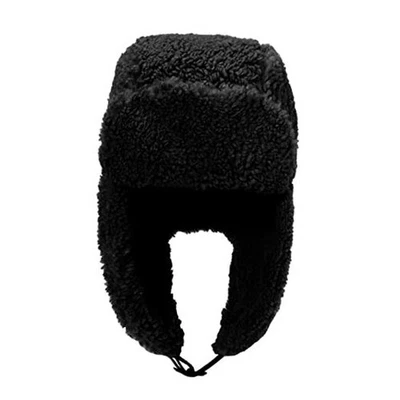 Unisex Adulto Trampero Sombrero Cálido Corderos Lana Gorro con A Prueba de Viento Grande Negro Foto 1 de 4