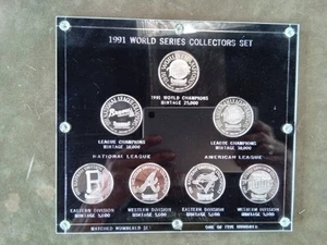 Rare 1 of 500 '91 MN Twins World Seies Collectors Set, 7x1 Troy Oz Coins, Sealed - Picture 1 of 18