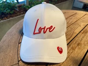Heart Baseball Hat / Cap "3D" Embroidered "Love" Hat by Crazy Hearts USA - White - Picture 1 of 4