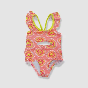 Penelope Mack Kid's Girl's Pink Heart Tie-Dye One Piece Swimsuit Size 4 - Picture 1 of 3