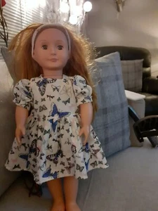 baby dolls dress white with blue butterflies - Picture 1 of 1