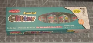 Creative Arts Glitter Set Of 6 Assorted .75 oz Shaker-Top Jars Charles Leonard - Picture 1 of 2