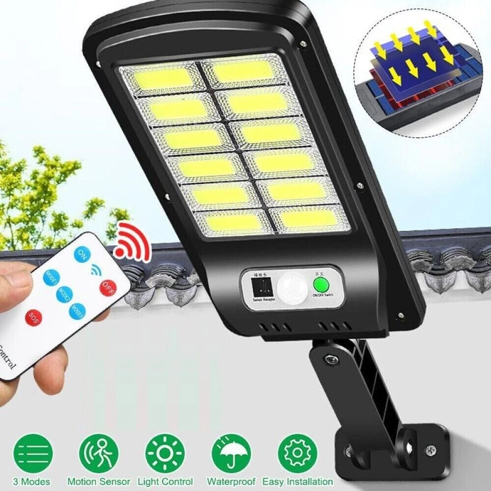 FARETTO SOLARE A LED ESTERNO CON SENSORE MOVIMENTO IP65 IMPERMEABILE GIARDINO - Immagine 1 di 4