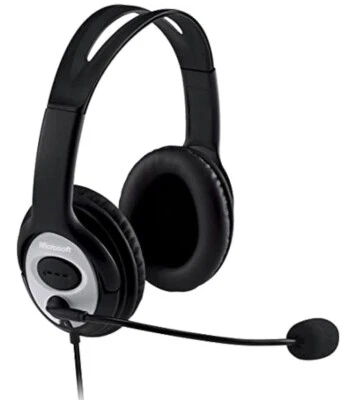 Microsoft LifeChat LX-3000 Black Wired Headsets Boom Mic  - Image 1 of 4
