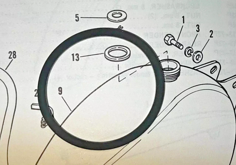 AERMACCHI  HARLEY NEW gas cap GASKET 61113-65P M50 M65 X90 Shortster Rapido Baja - Image 1 of 1