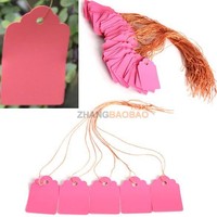 Hot 100Pcs Waterproof Strip Line Gardening Labels Signs Plant Hanging Tags Pink