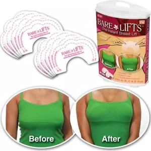 10X Instant Bare Breast Lift Invisible Bra Tape Boob Shape Cleavage Enhancer - Picture 1 of 11