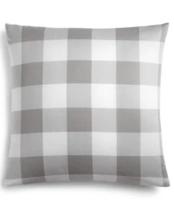 Charter Club Damask Designs 300TC 100% Pima Cotton Gingham Pillow Sham EURO Dove - Picture 1 of 2