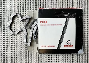 SRAM PC48 8 Speed MTB/ROAD Bike Chain 116 Links With Powerlink Silver Connector - Picture 1 of 5