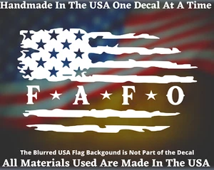 FAFO F*CK Around And Find Out Tattered Flag Vinyl Die Cut Vinyl USA Seller - Picture 1 of 6