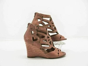 Miz Mooz Women Heel Shoe Tallis Size 6M Pink Wedge Sandal Pre Owned qp - Picture 1 of 12