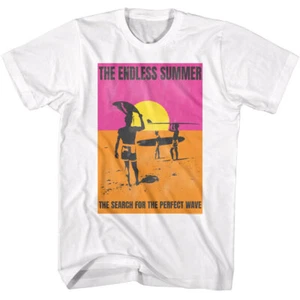 Bruce Brown Endless Summer Perfect Wave Pink Yellow Orange Beach Men's T Shirt - Picture 1 of 5