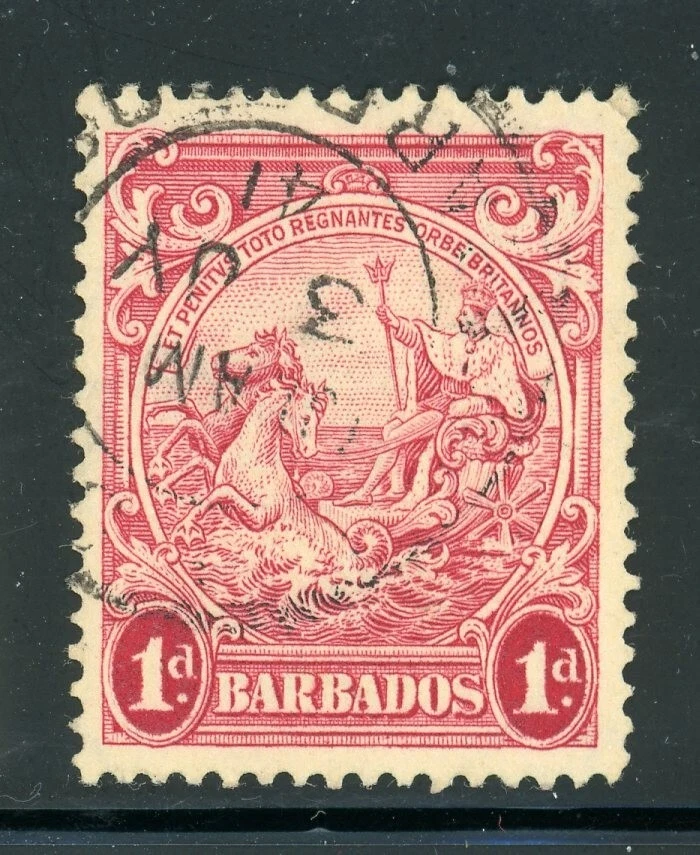 BARBADOS 194b SG249 Usado 1939 1p Rojo Sello de la Colonia Perf 13&1/2X13 CV$5 Foto 1 de 1