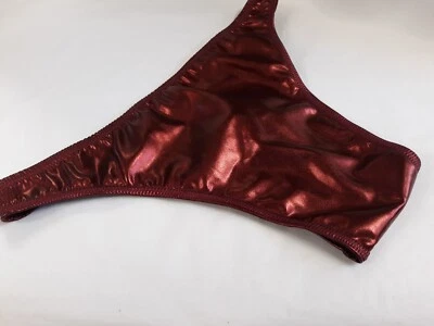 Tanga masculina nova s m L ou xL feita à mão metálica Rio bolsa ou plana cranberry EUA - Imagem 1 de 2