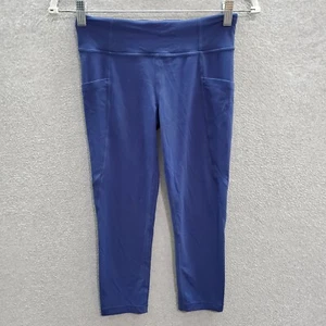 Athleta Girl Activewear Pants XL Blue Capri Leggings Pockets Skinny 19.5" Inseam - Picture 1 of 8