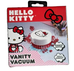 New Sanrio Hello Kitty Vanity Desktop Vacuum White Red Bow & Cleaning Brush - Picture 1 of 5