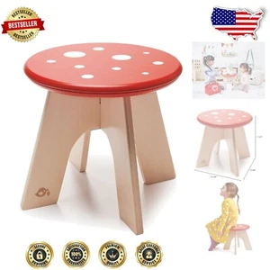 Safe and Light Toadstool Stool for Kids - Stylish Solid Wood Design - Picture 1 of 6