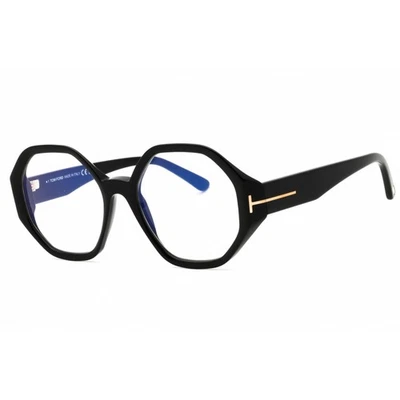 Tom Ford Women's Eyeglasses Shiny Black Acetate Geometric Frame FT5967-B 001 - Image 1 of 2