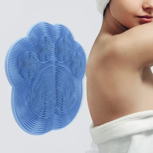 with Sucker Wash Foot Pad Silicone Rub Back Brush New Shower Mat Bathroom - Picture 1 of 9