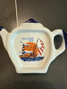 Nags Head, NC Teebeutelhalter in Teekanne Form Rest Keramik LN Vintage - Bild 1 von 4