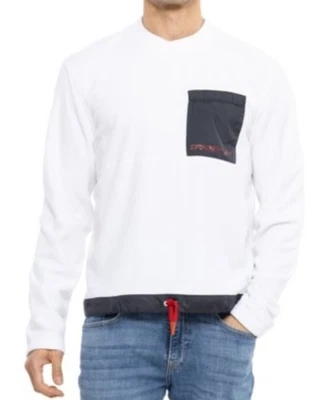 Camisa de Salón Spyder Reebok Collab Unisex M Manga Larga Crew Blanco Bolsillo Polar Foto 1 de 4