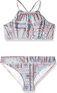 Seafolly Girls' Maharaja Ruched Neck Tankini Swimsuit Set L112544 Size 14 AUS - Picture 1 of 2