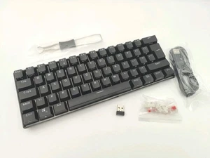 ROYAL KLUDGE RK61 Wireless Mechanical Keyboard 2.4Ghz/BT5.0/USB-C Black-Red RGB - Picture 1 of 15