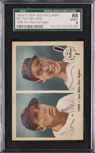1959 FLEER TED WILLIAMS 1949-SOX MISS OUT AGAIN (88) #37 TED WILLIAMS SGC 8 - Picture 1 of 2